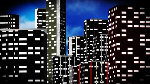 Metropolis - panoramic view Stock Illustration