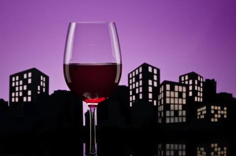 Metropolis red wine Stock Illustration