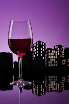 Metropolis red wine Stock Illustration