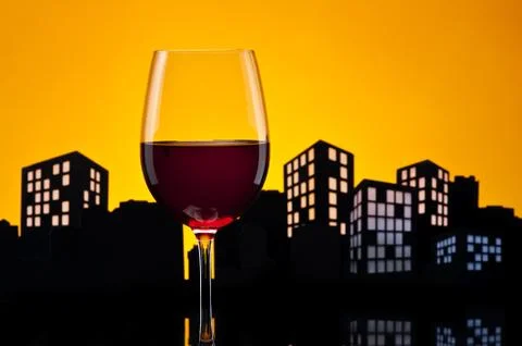 Metropolis red wine Stock Illustration