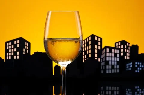 Metropolis white wine Stock Illustration