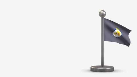 Metropolitan 3D waving flag animation on tiny flagpole. Stock Footage 120796529