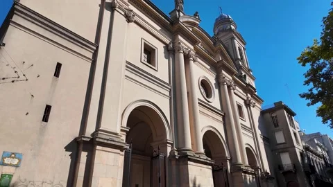 Metropolitan Cathedral. Constitution Square Landscape. Downtown District Stock Footage 340818588