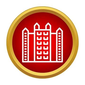 Metropolitan city buildings icon over red background Ilustración de archivo