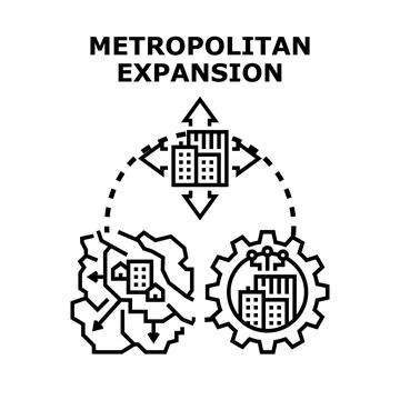 Metropolitan expansion concept for urban development planning Stock Illustration