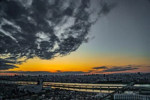 Metropolitan Expressway Central Loop Line and Tokyo Town Stock Photos