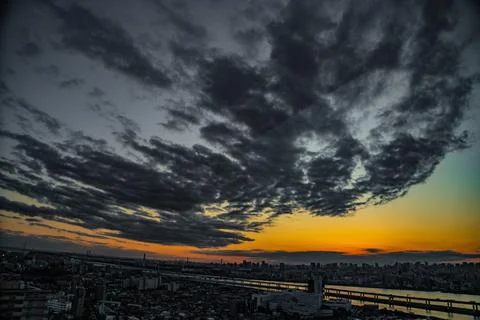 Metropolitan Expressway Central Loop Line and Tokyo Town Stock Photos