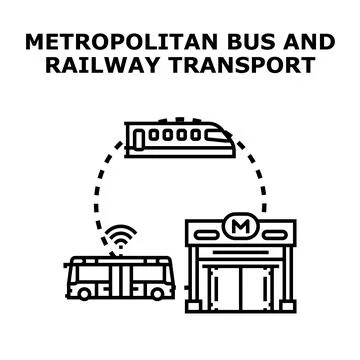 Metropolitan public transit network vector concept Stock Illustration