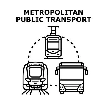 Metropolitan public transport system connection for commuting Stock Illustration