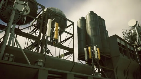 Metropolitan technical setup with networking and sensing devices Stock Footage 330294134