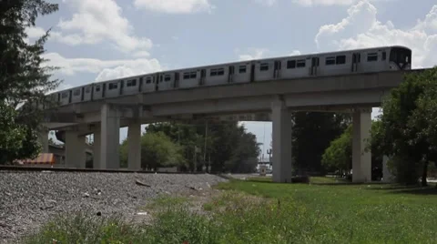 Metrorail Transit in Hialeah Miami,Florida Stock Footage