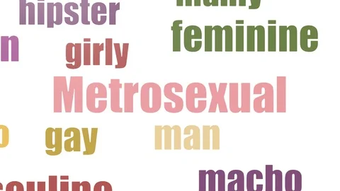 Metrosexual Word Cloud Animated On White Background Stock Footage 107218546