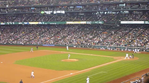 Mets vs Mariners Baseball Sequence Stock Footage