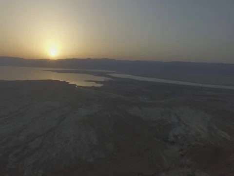 Metsada in Israel, air footage 4k, flat / log Stock Footage