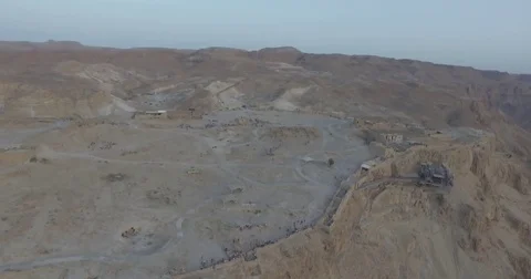 Metsada in Israel, air footage 4k, flat / log Stock Footage