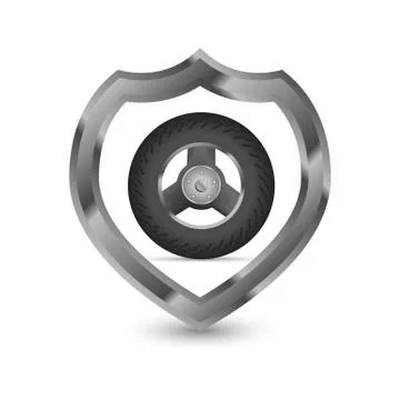 Mettalic shield icon Stock Illustration