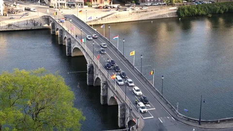  Meuse River and the bridge on it Stock Footage 118677574