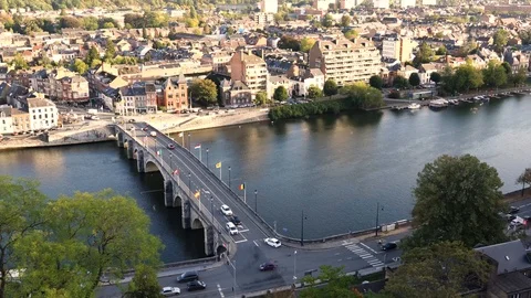  Meuse River and the bridge on it Stock Footage 118677590
