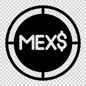 MEX coin flat icon. Vector illustration. Simple black symbol coins on white back Illustrazione stock