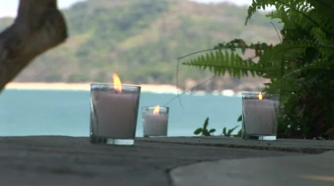 Mex three candles burning at pool 072 Vídeos de archivo 573824