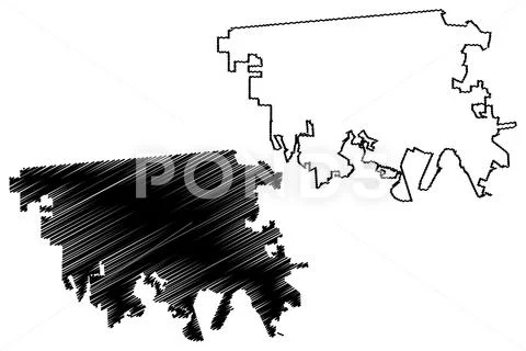 Mexicali City (United Mexican States, Mexico, Baja California State) map vect Stock Illustration