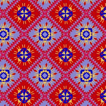 Mexican background - multi-colored Latin American diamond pattern Illustrazione stock