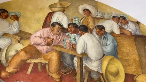 Mexican Bar Mural Stock Footage 228314429