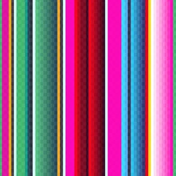 Mexican Blanket stripes vector pattern. Background for Cinco de Mayo party decor Illustrazione stock