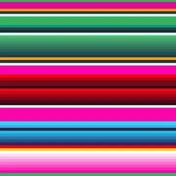 Mexican Blanket stripes vector pattern. Background for Cinco de Mayo party Stock Illustration