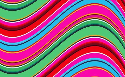 Mexican Blanket stripes wave vector pattern. Background for Cinco de Mayo party 스톡 일러스트