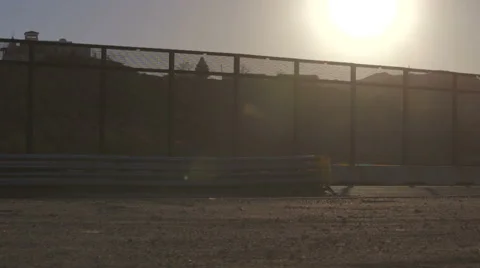 Mexican Border Traffic at Sunset Stock Footage 60119781