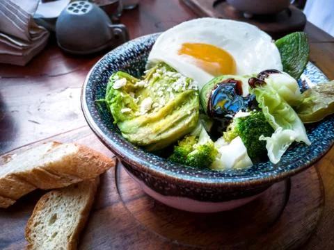 Mexican breakfast with avocado, Yucatan Stock Photos