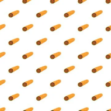 Mexican burrito pattern creating a seamless food background Stock Illustration