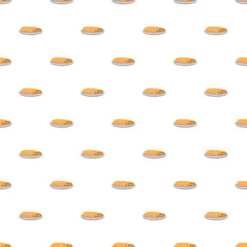 Mexican burrito on plate seamless pattern background Illustrazione stock