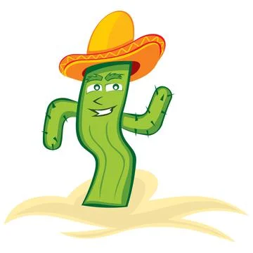 Mexican cactus drawing Stock Illustration