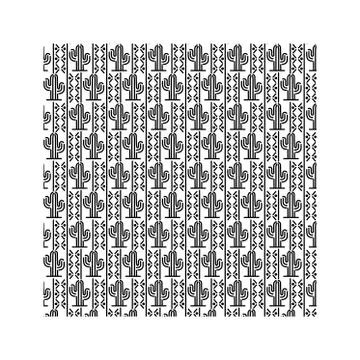 Mexican cactus icons pattern on white background Stock Illustration