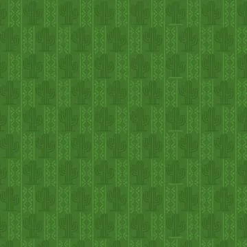 Mexican cactus pattern and green background vector design Stock Illustration