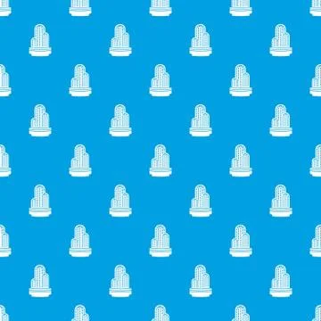 Mexican cactus pattern vector seamless blue 스톡 일러스트