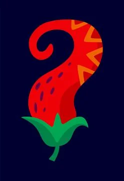 Mexican cartoon font punctuation question mark Stock Illustration