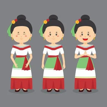 Mexican Character with Various Expression Stock Illustration