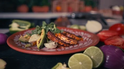 Mexican Chef is Preparing Mexican dishes for dinner at a resort hotel Stockbeeldmateriaal 280704146
