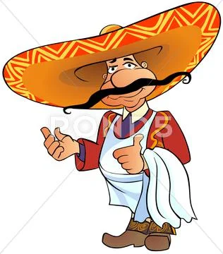 Mexican chief with thumb up. Stock Illustration