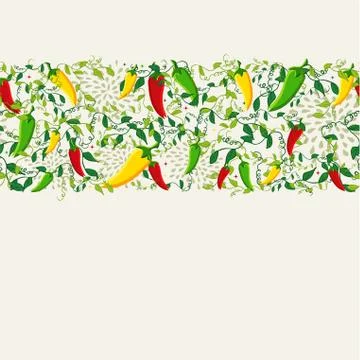 Mexican chili pepper pattern design Stockillustratie