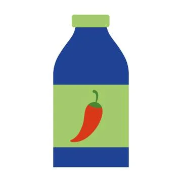 Mexican chilli sauce bottle flat style icon vector design Stock Illustration