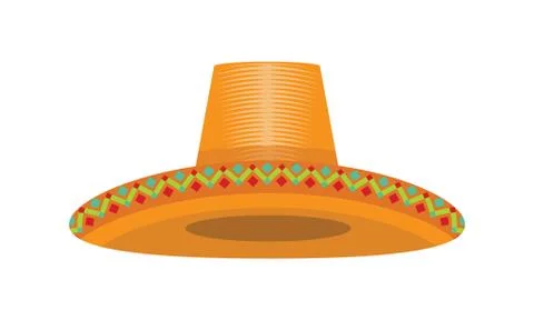 Mexican Cinco de Mayo hat with mexican texture for your design. Vector Illustrazione stock