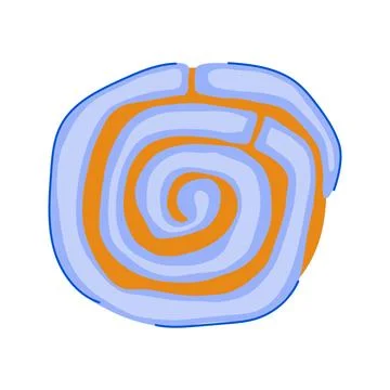 Mexican concha bread doodle illustration with spiral pattern Illustrazione stock