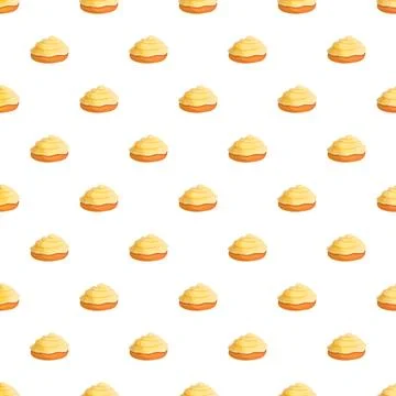 Mexican concha sweet bread dessert seamless pattern Illustrazione stock