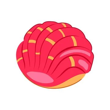 Mexican concha sweet bread pastry dessert illustration Stock Illustration