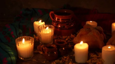 Mexican day of the dead offering "ofrenda" Stock Footage 117070053
