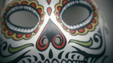 Mexican day of the dead sugar skull mask Stock Footage 346171552